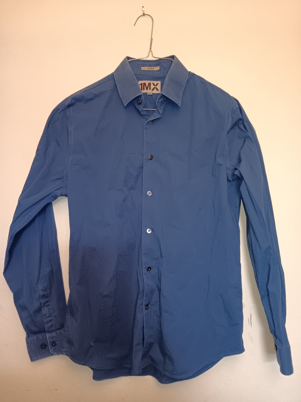 Express Men's Solid Blue Long-Sleeve Dress Shirt (Price Is Firm)